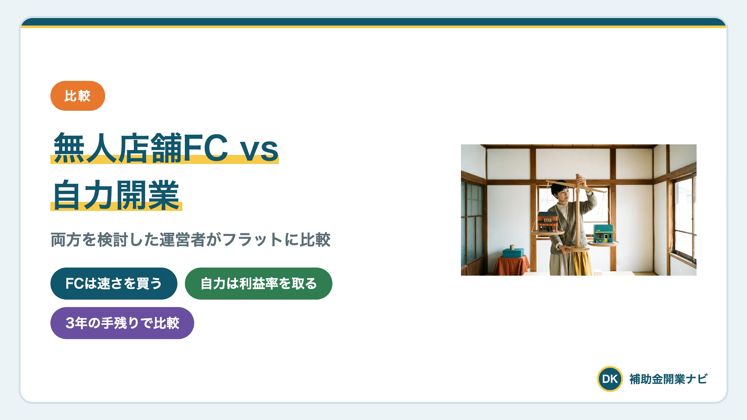 無人店舗フランチャイズと自力開業どっち?比較で解説