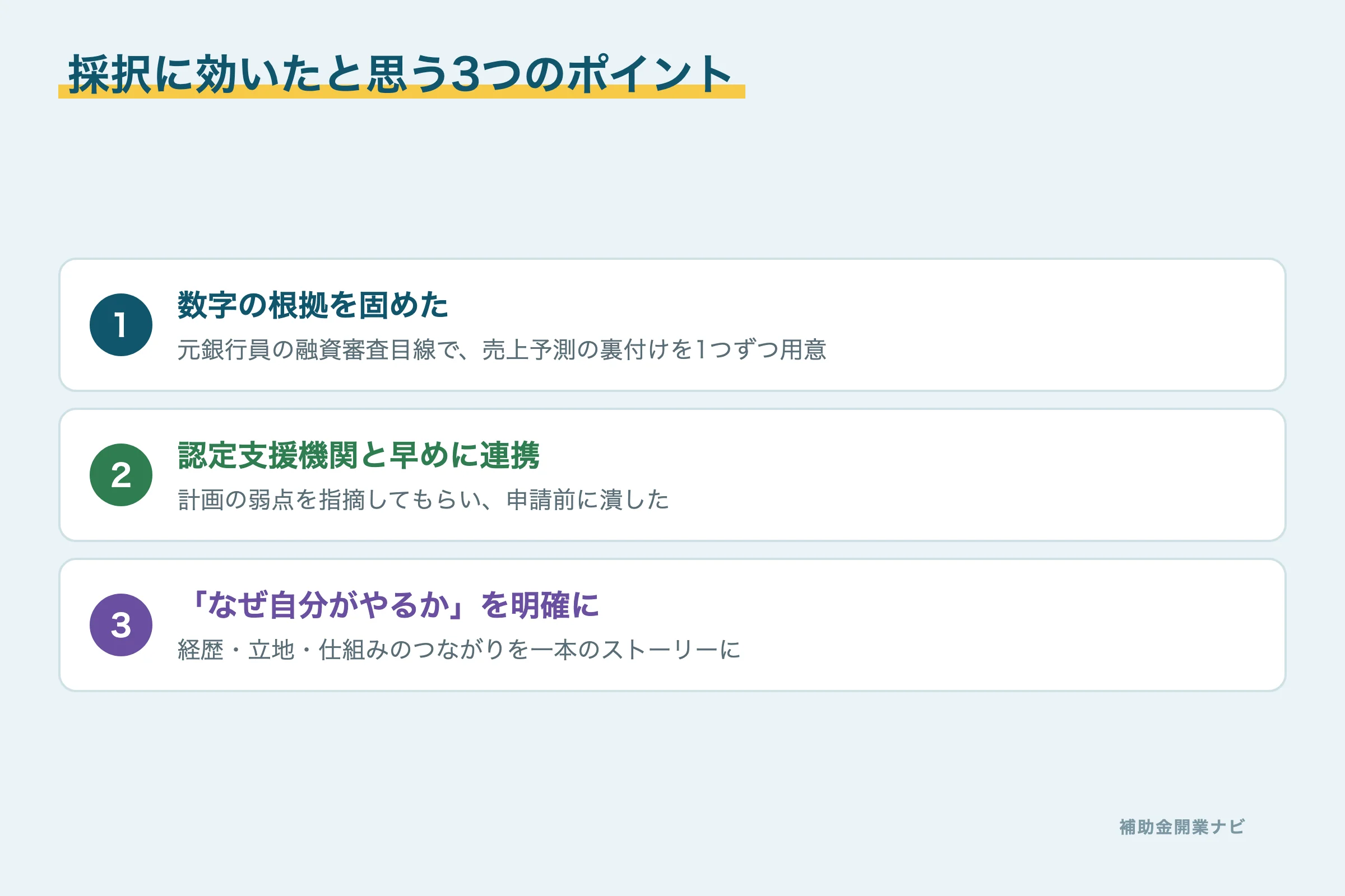 採択に効いた3つのポイント図解
